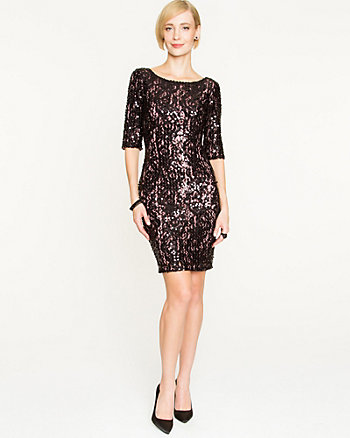 Lace Fitted 34 Sleeve Dress