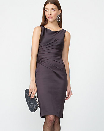 Satin Ruched Cocktail Dress