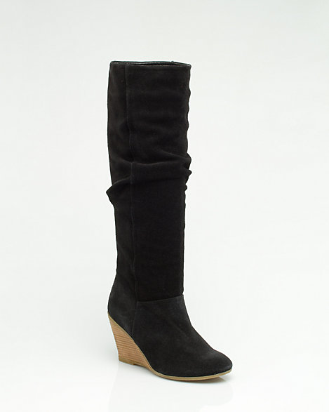 midshaft suede slouchy boot