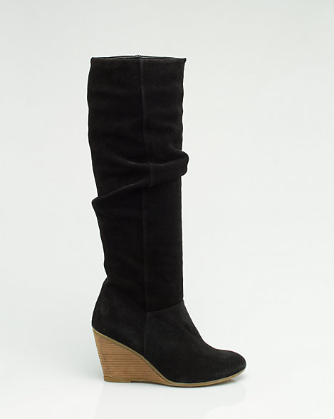 midshaft suede slouchy boot