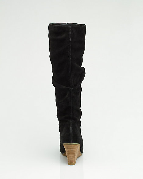 midshaft suede slouchy boot