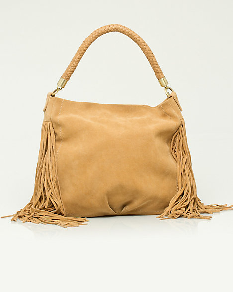 suede fringe hobo bag