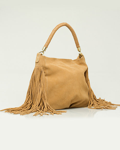 suede fringe hobo bag