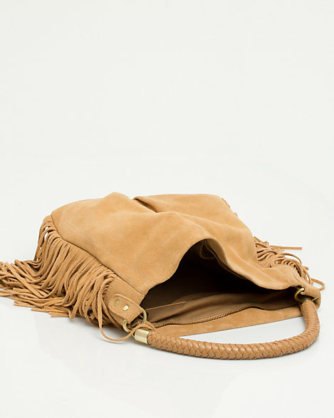 suede fringe hobo bag