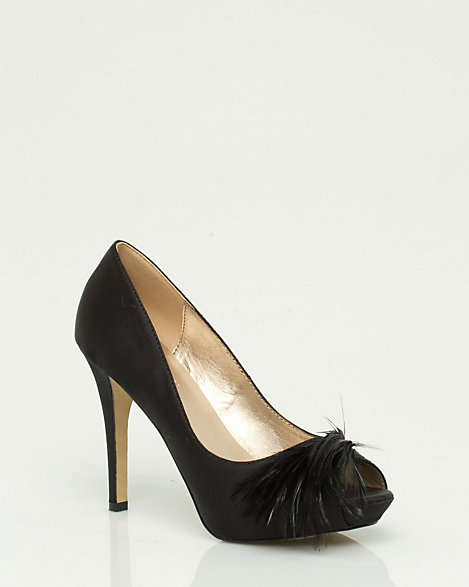 triana satin open toe pumps