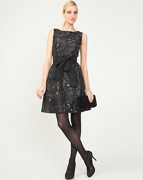 Fit and Flare Taffeta Dress