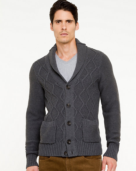 Cotton Shawl Collar Sweater | LE CHÂTEAU