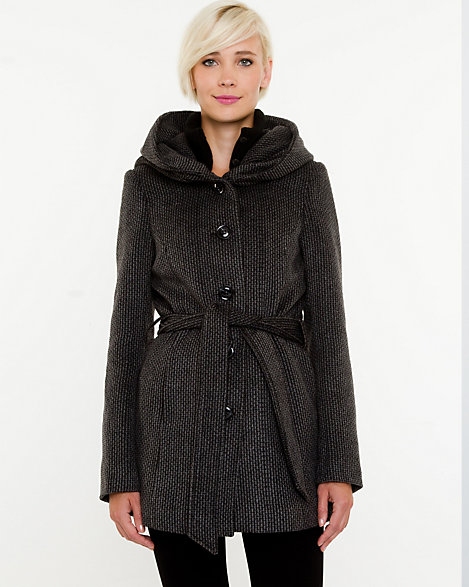LE CHÂTEAU: Tweed Hooded Coat