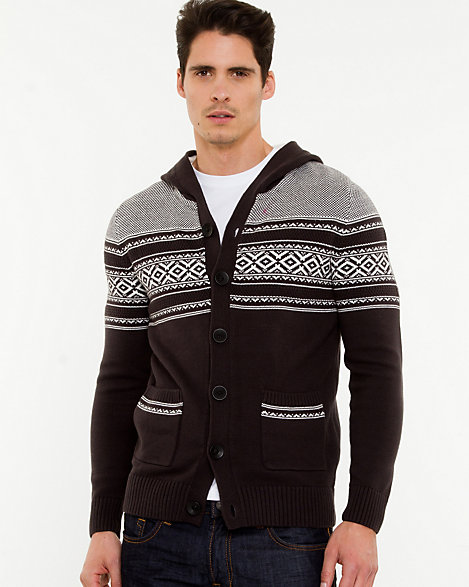 cotton hooded cardigan