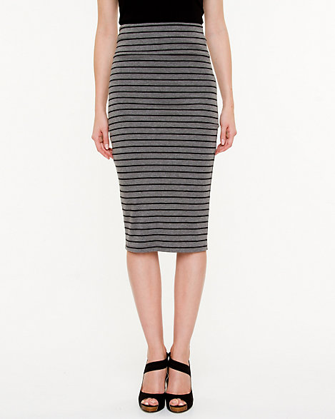 LE CHÂTEAU: Stripe Jersey Knit Pencil Skirt