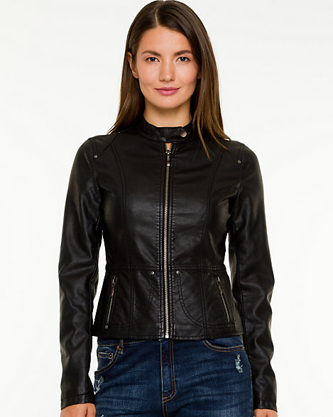Le Château: Leather-Like Motorcycle Jacket