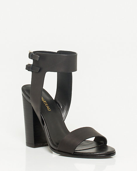 monogram casual style plain leather block heels