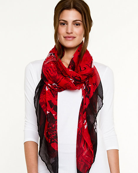 LE CHÂTEAU: Abstract Print Lightweight Scarf