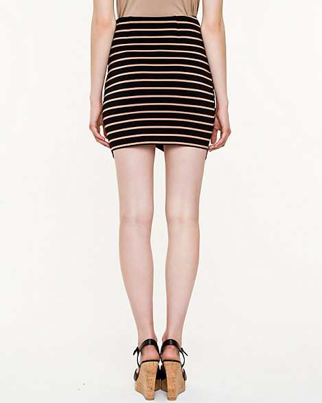 Le Château: Stripe Pull-on Asymmetrical Skirt