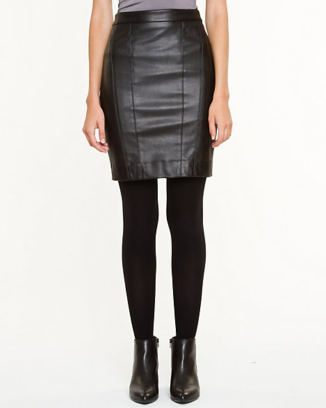 Faux Leather & Ponte Pencil Skirt | LE CHÂTEAU