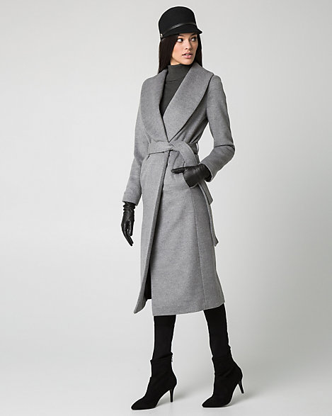 Le Château: Wool Blend Shawl Collar Wrap Coat