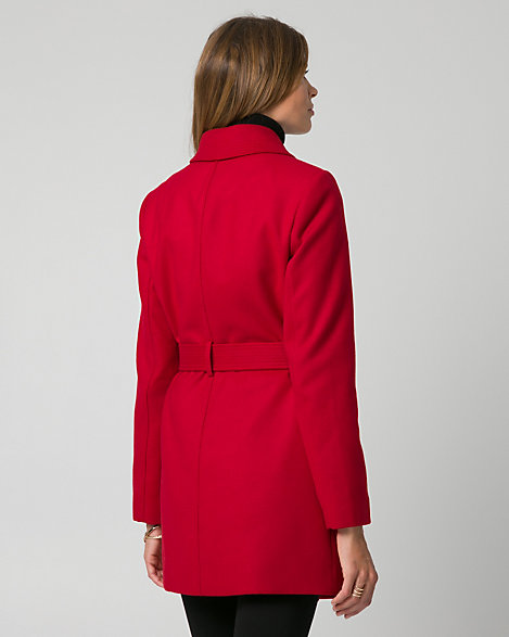 Le Château: Cashmere-Like Open Collar Belted Coat