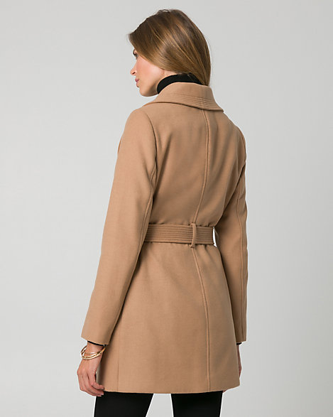 Le Château: Cashmere-Like Open Collar Belted Coat