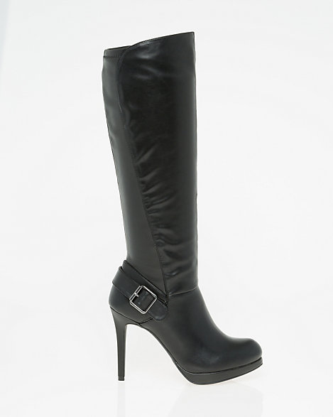 almond toe knee high boots