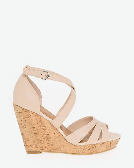 Leather Criss Cross Wedge Sandal Le ChÂteau - Leather Crisscross Wedge Sandal Leather Criss Cross Wedge Sandal Le ChÂteau - Leather Crisscross Wedge Sandal