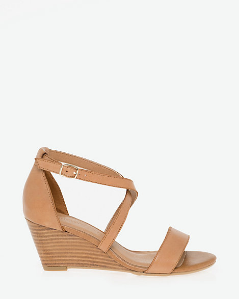 Leather Criss Cross Wedge Sandal Le ChÂteau - Leather Crisscross Wedge Sandal Leather Criss Cross Wedge Sandal Le ChÂteau - Leather Crisscross Wedge Sandal