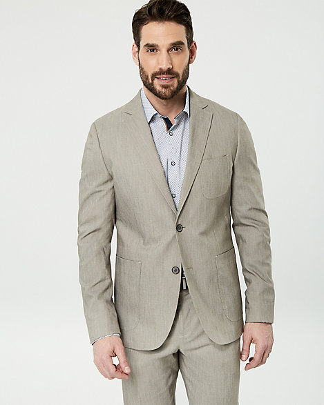 Cotton Blend Twill Contemporary Fit Blazer | LE CHÂTEAU