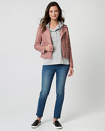 Outerwear Women S Jackets Coats Spring Layers Le ChÂteau Leather Like Asymmetrical Jacket