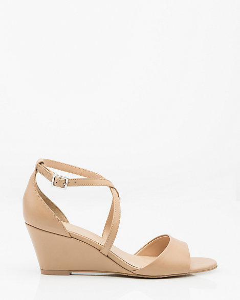 Leather Criss Cross Wedge Sandal Le ChÂteau - Leather Crisscross Wedge Sandal Leather Criss Cross Wedge Sandal Le ChÂteau - Leather Crisscross Wedge Sandal