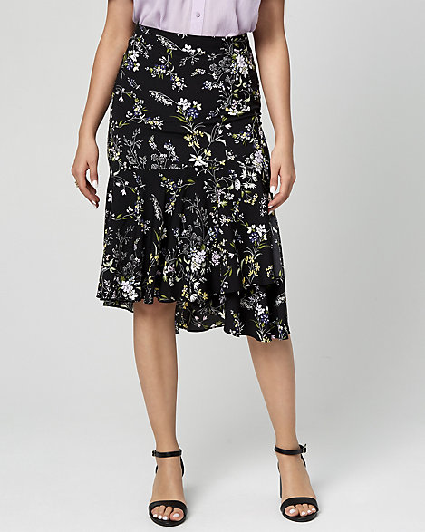 Floral Print Challis Ruffle Skirt | LE CHÂTEAU