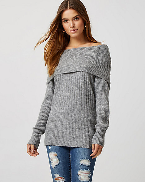 Knit Cowl Neck Tunic Sweater | LE CHÂTEAU
