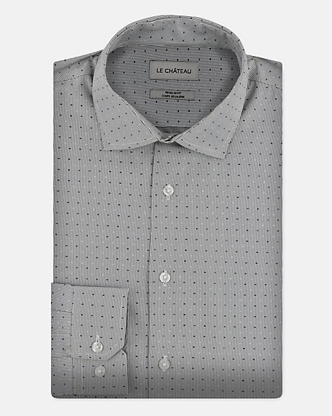 Stripe Cotton Blend Regular Fit Shirt | LE CHÂTEAU