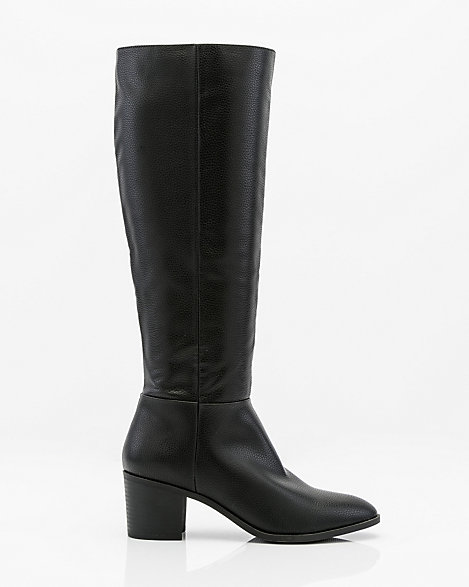 almond toe knee high boots