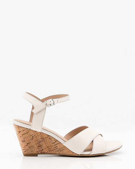 Leather Criss Cross Wedge Sandal Le ChÂteau - Leather Crisscross Wedge Sandal Leather Criss Cross Wedge Sandal Le ChÂteau - Leather Crisscross Wedge Sandal