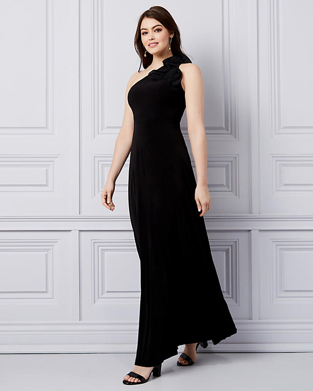 ELEGANT Modest On the Shoulders Gown w Long Lace Chiffon TrainSoft Knit Jersey Maternity Shoot DressBaby Shower GownAll sizes