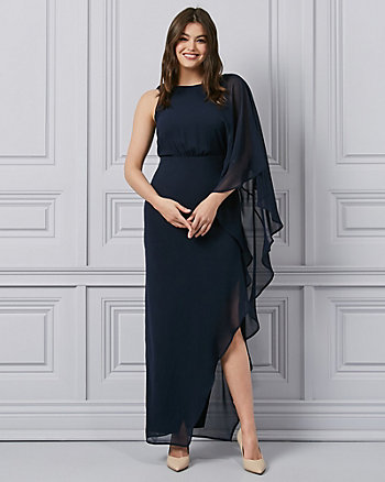 Below-Knee Chiffon Dress Maxi