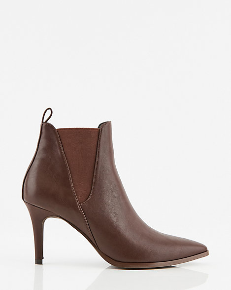Faux Leather Pointy Toe Ankle Boot | LE 