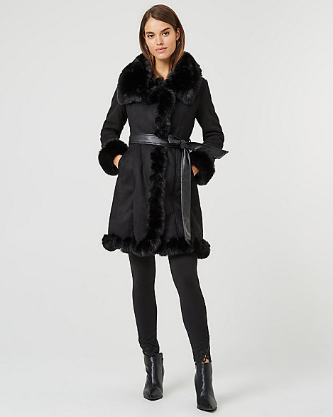 suede wrap coat
