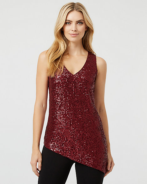 sequin asymmetrical top