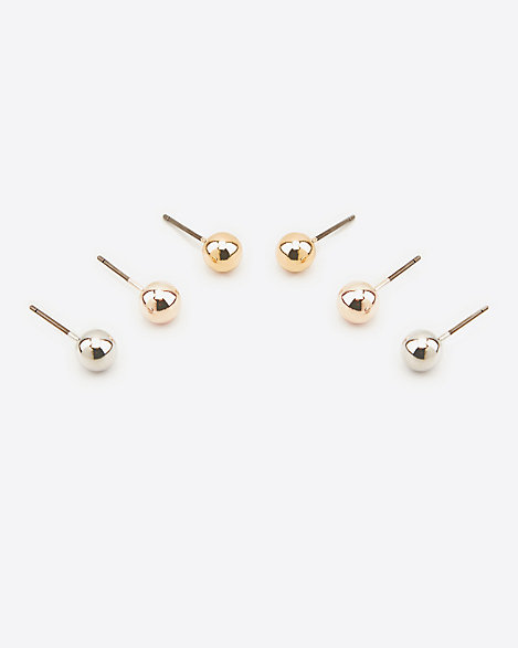 three stud earrings