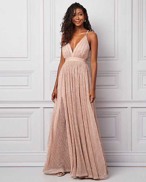 Textured Glitter Plus Size Mother of Bride//Groom Dress with Necklace Style 1873W