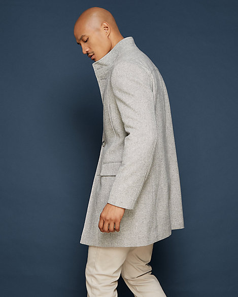 Download Textured Wool Blend Mock Neck Topcoat | LE CHÂTEAU