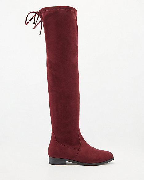Stretch Faux Suede Over-the-Knee Boot 